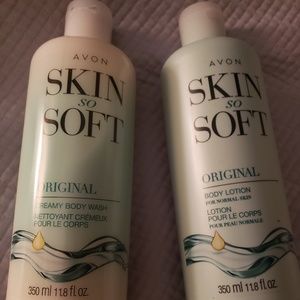 Avon Skin so soft original body wash and lotion
